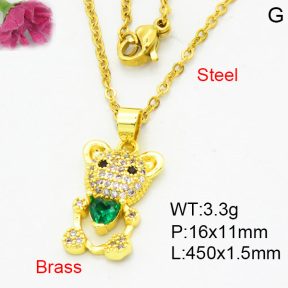 Fashion Brass Necklace  F3N404074aajl-L002