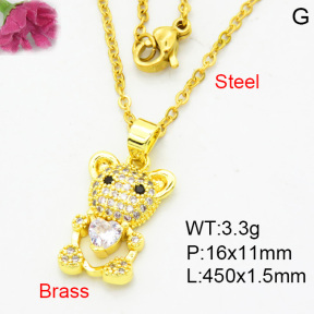 Fashion Brass Necklace  F3N404075aajl-L002
