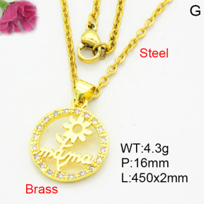 Fashion Brass Necklace  F3N404076avja-L002