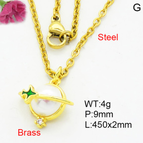 Fashion Brass Necklace  F3N404077aajl-L002