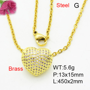 Fashion Brass Necklace  F3N404078aakl-L002