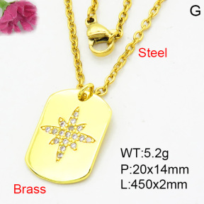 Fashion Brass Necklace  F3N404080avja-L002