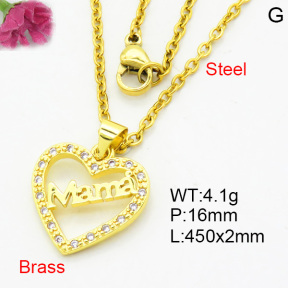 Fashion Brass Necklace  F3N404083avja-L002