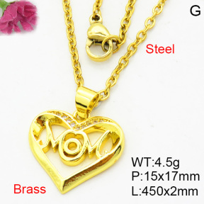 Fashion Brass Necklace  F3N404084avja-L002