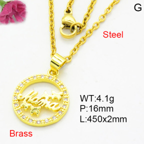 Fashion Brass Necklace  F3N404085avja-L002