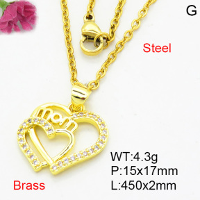 Fashion Brass Necklace  F3N404086aajl-L002