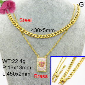 Fashion Brass Necklace  F3N404087vbll-L002