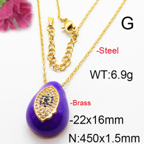 Fashion Brass Necklace  F6N300303vhkb-J40