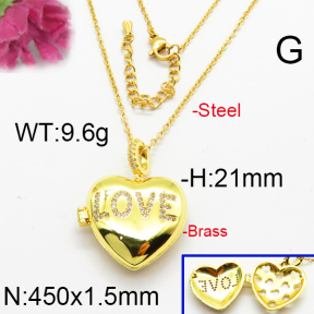 Fashion Brass Necklace  F6N403324vhnv-J40