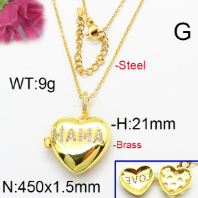 Fashion Brass Necklace  F6N403325vhnv-J40