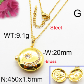 Fashion Brass Necklace  F6N403326vhnv-J40