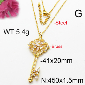 Fashion Brass Necklace  F6N403328vhmv-J40