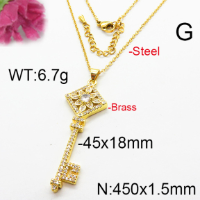 Fashion Brass Necklace  F6N403329ahlv-J40
