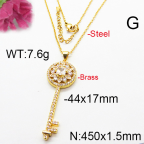 Fashion Brass Necklace  F6N403330vhmv-J40