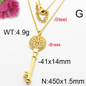 Fashion Brass Necklace  F6N403331vhkb-J40