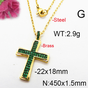 Fashion Brass Necklace  F6N403332vhnv-J40
