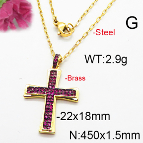 Fashion Brass Necklace  F6N403333vhnv-J40