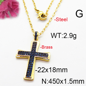 Fashion Brass Necklace  F6N403334vhnv-J40