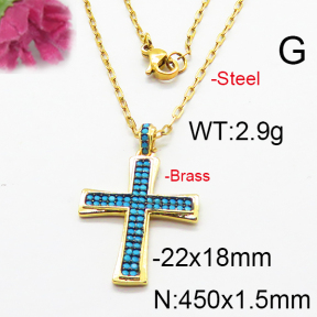Fashion Brass Necklace  F6N403335vhnv-J40