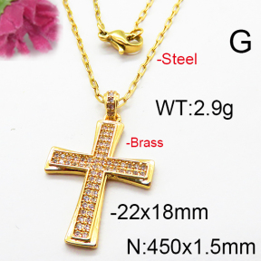 Fashion Brass Necklace  F6N403336ahlv-J40