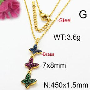 Fashion Brass Necklace  F6N403337vhnv-J40