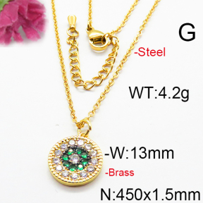 Fashion Brass Necklace  F6N403342bhia-J40