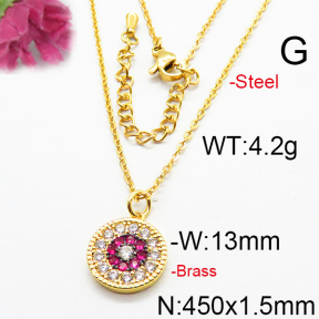 Fashion Brass Necklace  F6N403344bhia-J40