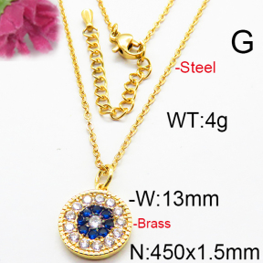 Fashion Brass Necklace  F6N403345bhia-J40