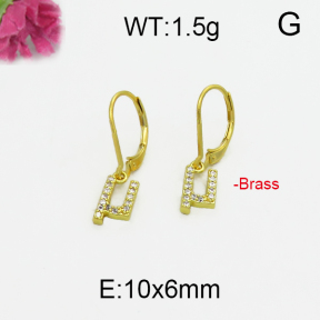 Fashion Brass Earrings  F5E400131bbov-J125