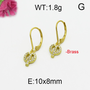 Fashion Brass Earrings  F5E400132bbov-J125