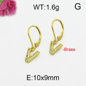 Fashion Brass Earrings  F5E400135bbov-J125