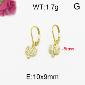 Fashion Brass Earrings  F5E400137bbov-J125