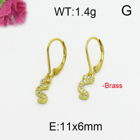 Fashion Brass Earrings  F5E400142bbov-J125