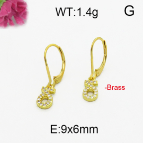 Fashion Brass Earrings  F5E400143bbov-J125
