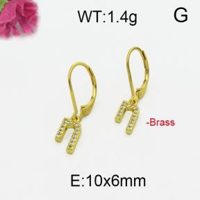 Fashion Brass Earrings  F5E400146bbov-J125