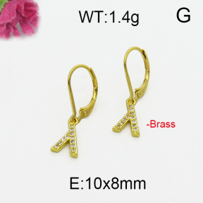 Fashion Brass Earrings  F5E400152bbov-J125