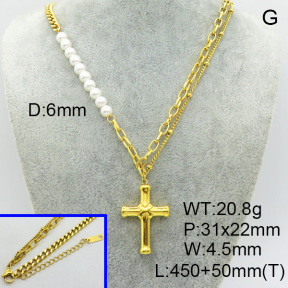 SS Necklace  3N3000905bhia-669