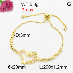 Fashion Brass Bracelet  F3B404654bbml-L024