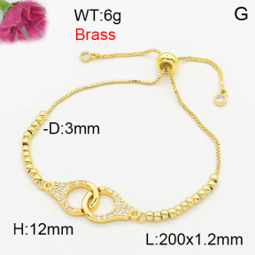 Fashion Brass Bracelet  F3B404660bbml-L024