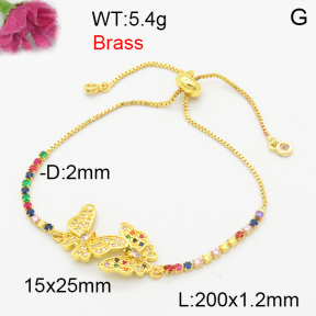 Fashion Brass Bracelet  F3B404661bbml-L024