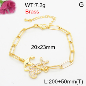 Fashion Brass Bracelet  F3B404662bbml-L024