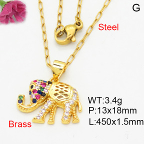 Fashion Brass Necklace  F3N404095avja-L024