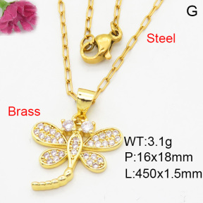 Fashion Brass Necklace  F3N404096avja-L024