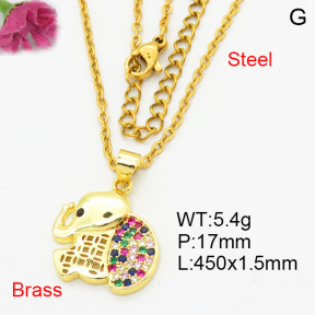 Fashion Brass Necklace  F3N404098avja-L024