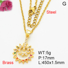 Fashion Brass Necklace  F3N404100baka-L024