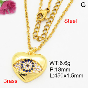 Fashion Brass Necklace  F3N404101aajl-L024