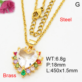 Fashion Brass Necklace  F3N404102baka-L024