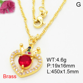 Fashion Brass Necklace  F3N404109aajo-L024
