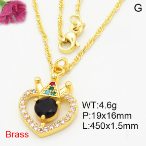 Fashion Brass Necklace  F3N404110aajo-L024