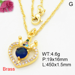 Fashion Brass Necklace  F3N404111aajo-L024
